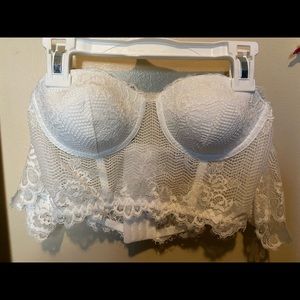 Lace bustier crop top